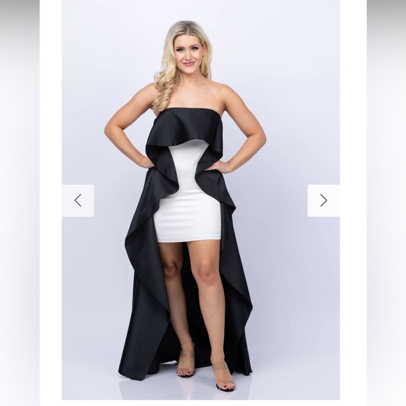 Alice + Olivia Theda Strapless Hi Lo Mini Dress, Size: 10 - Picture 3 of 13